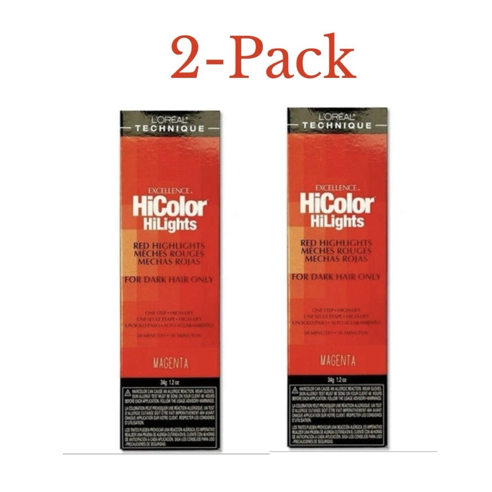2-pack L’Oreal Technique HiColor 1.2 oz Red Highlights Permanent Color Magenta